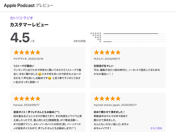 ポッドキャスト制作実績